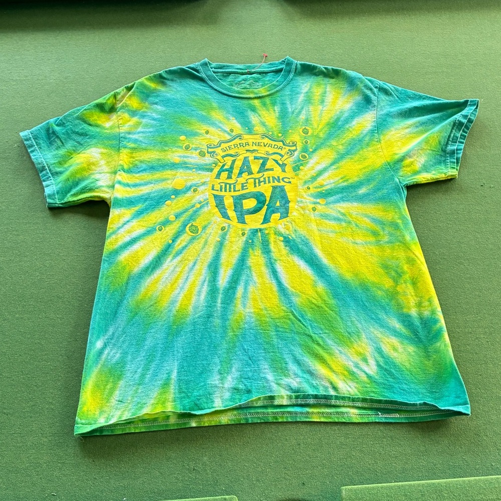 Sierra Nevada Tie-Dye T-Shirt Green and Yellow Hazy IPA Vintage XL Brewery